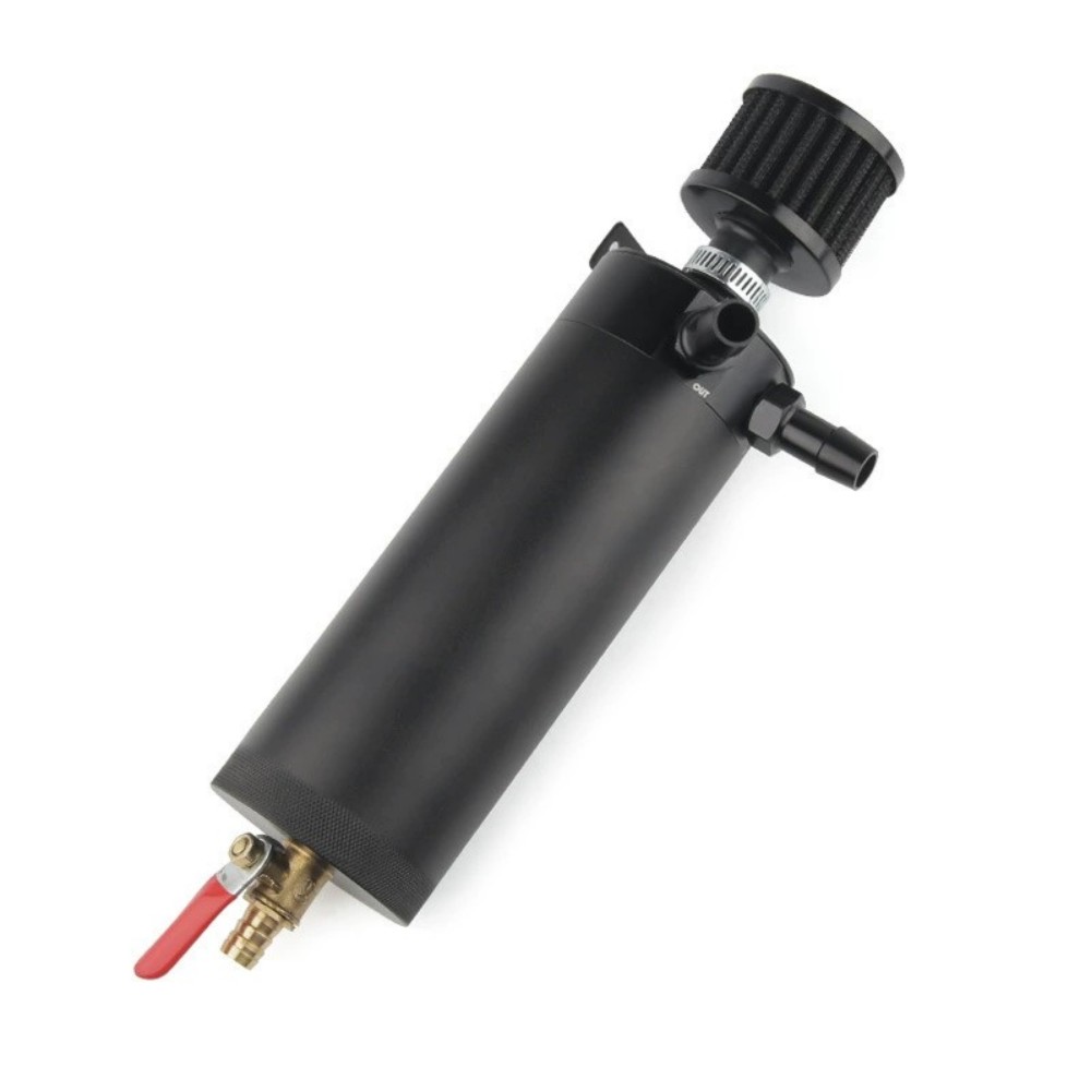 Oil Drain Tank - Universal 2-Port Baffled Oil Catch Can